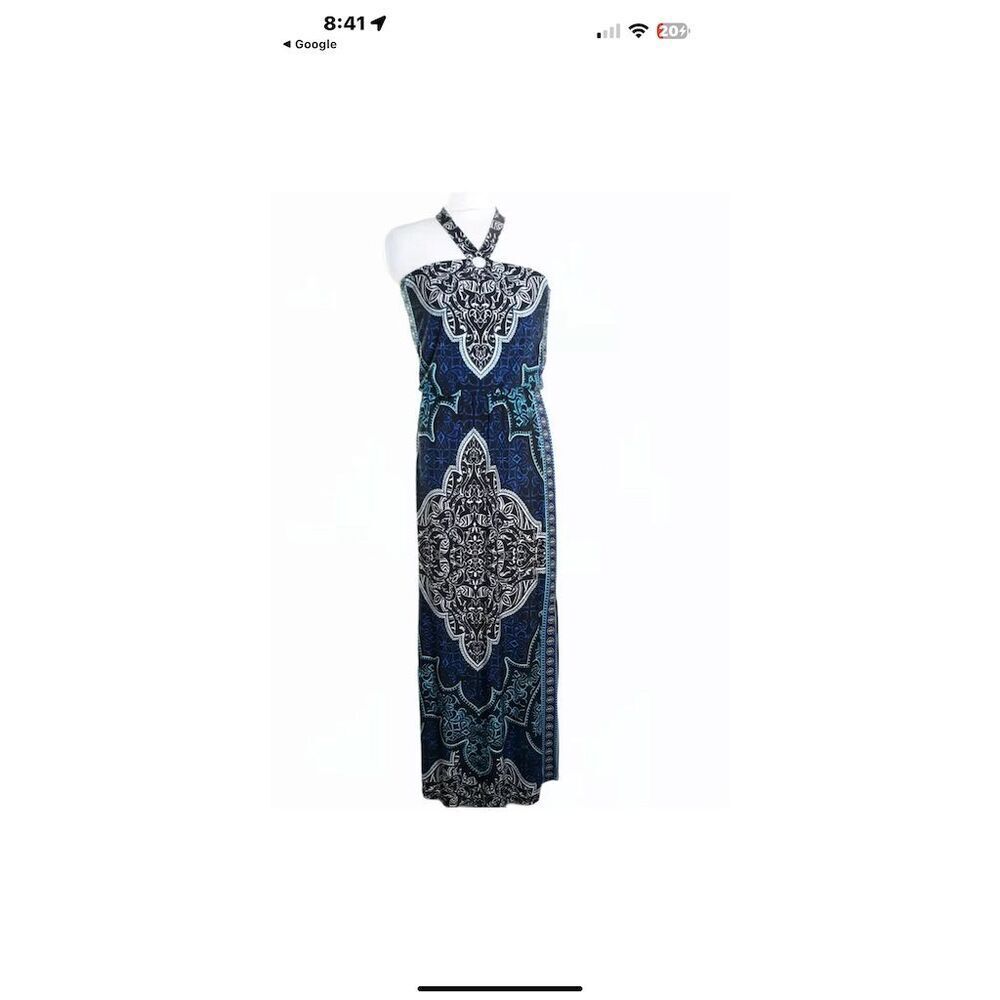 White House Black Market Women's Halter Maxi Dress Paisley Multicolor Size S - Picture 3 of 10